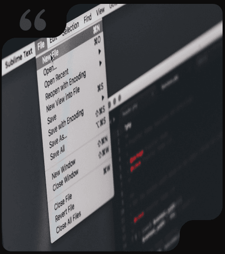File menu dropdown
